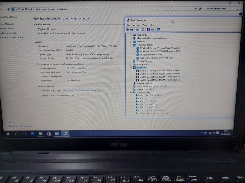 Laptop Fujitsu Siemens A544