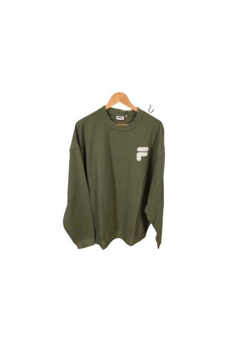 Bluză FILA Cosenza verde olive logo bouclé bărbați XL nou etichetă