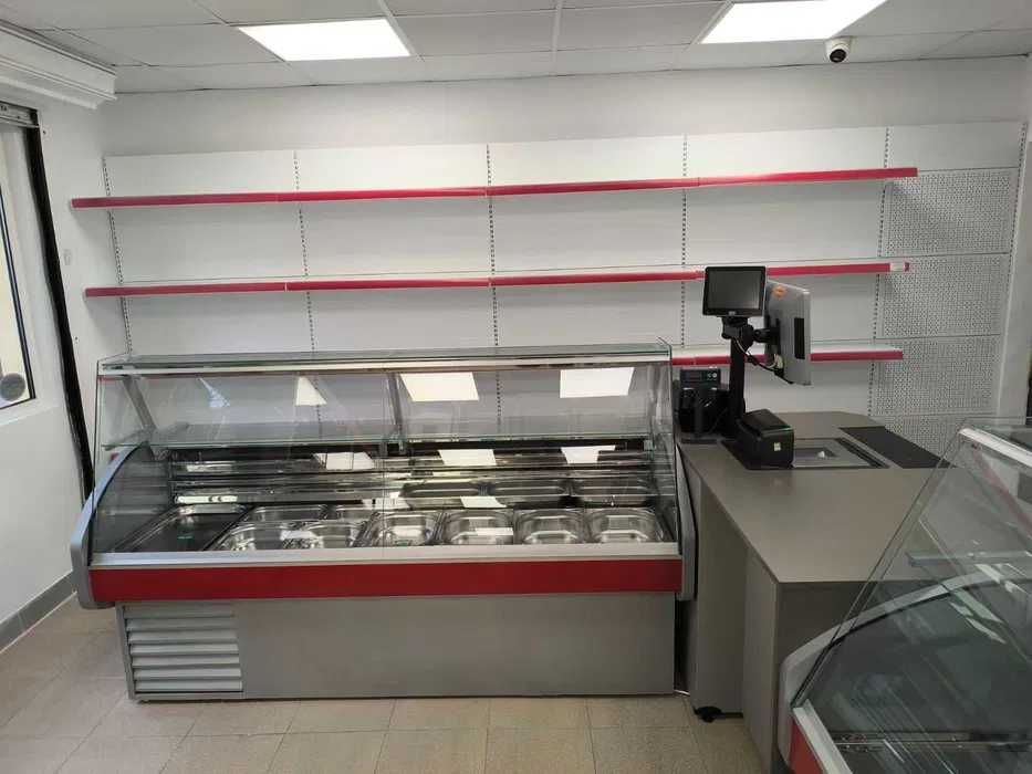 Метални стелажи за магазини - търговско оборудване ново