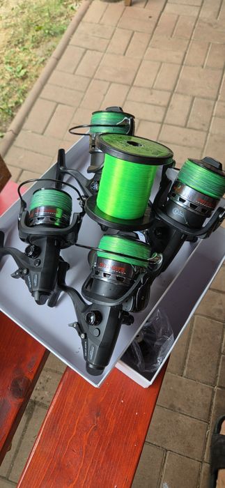 Set 4 Mulinete Crap Wind Blade TB12-60FR Baitrunner + Fir Tazura 0.30 + Înaintaș