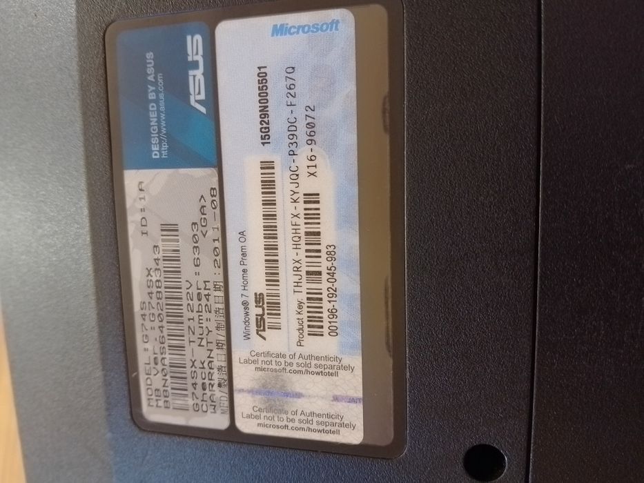 Геймърски лаптоп ASUS G74SX