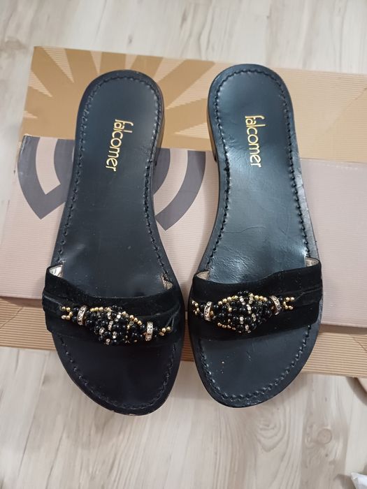 Papuci piele naturala,,falcomer,, ,,Joy by crocs,,