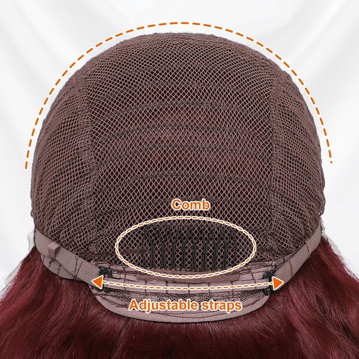 Оранжева лейс фронт къдрева перука с предна дантела