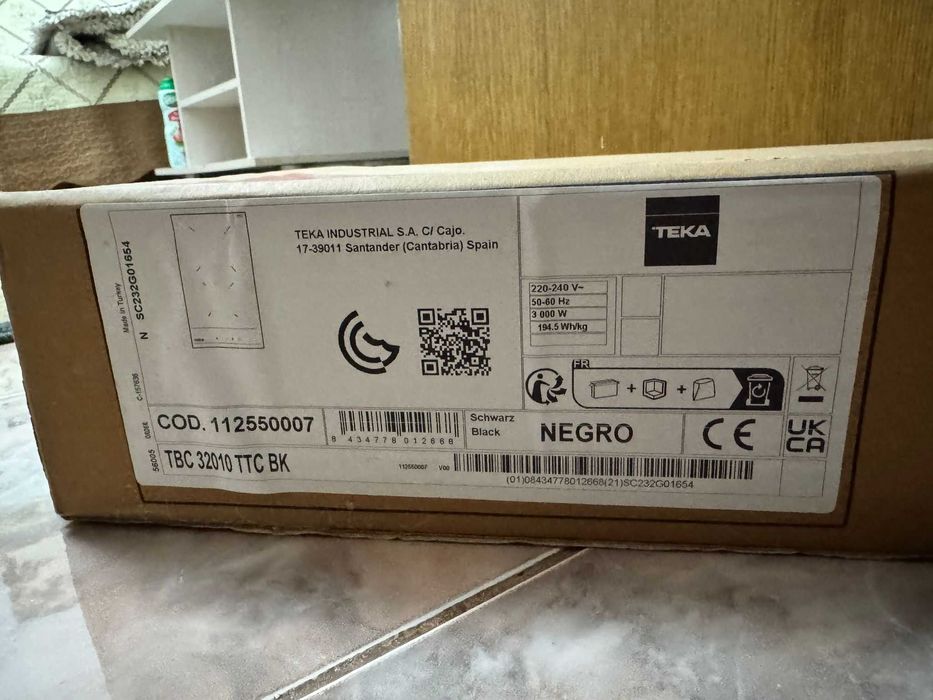 Plita ceramica TEKA TBC32010, 2 zone de gatit, negru, 30cm