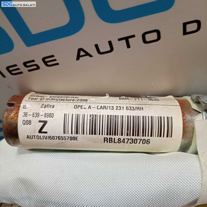 Airbag Cortina Lateral Laterala Dreapta Opel Zafira B 2005 - 2015 Cod 13231633 36-639-8980 [270M8]