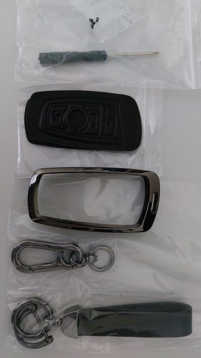 Черен кожен калъф за ключ BMW/БМВ F10 F20 F30 F80 X3 F25 F26 X4Серии 1