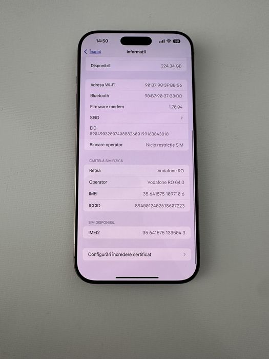 V/S Iphone 16 pro max/92% baterie