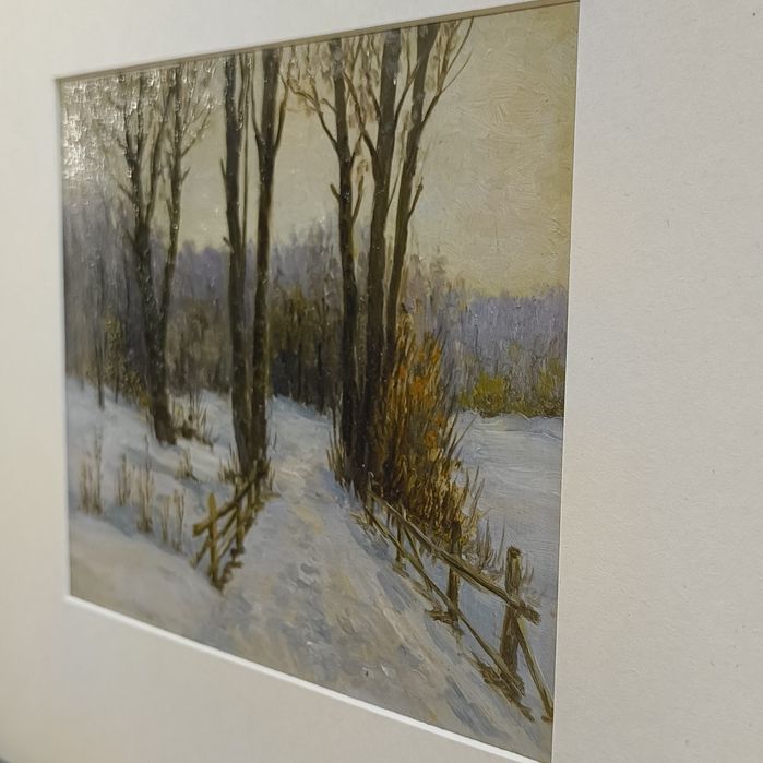 Картина маслом, Зима (багет) 32х30 Rasim
