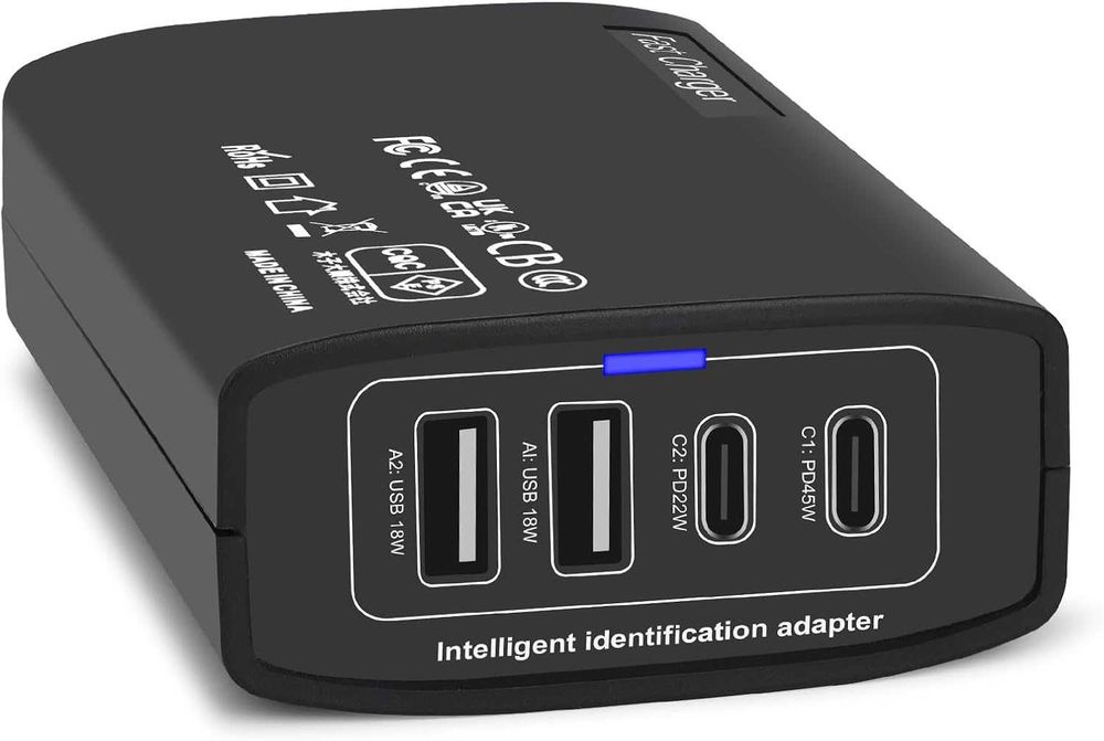 Универсално зарядно 100W, 2 USB-C + 2 USB-A порта, черно ; бяло