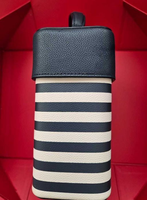 Нова кожена чанта Kate Spade Voyage, лимитирана серия, синьо-бяло райе