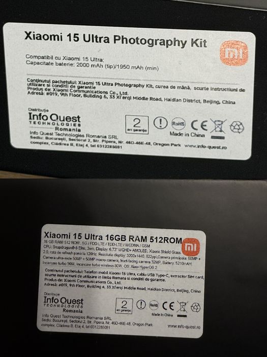 Xiaomi 15 Ultra cu Photography Kit si Imprimanta toate cu garantie inca  1 an