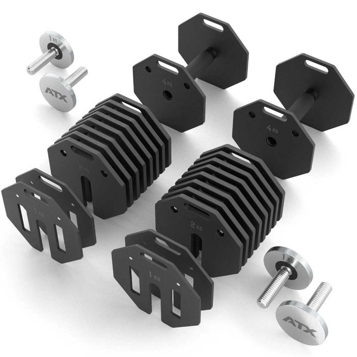 Регулируеми Дъмбели ATX® Octa Dumbbells – 2 х 24 кг, Чифт Гири