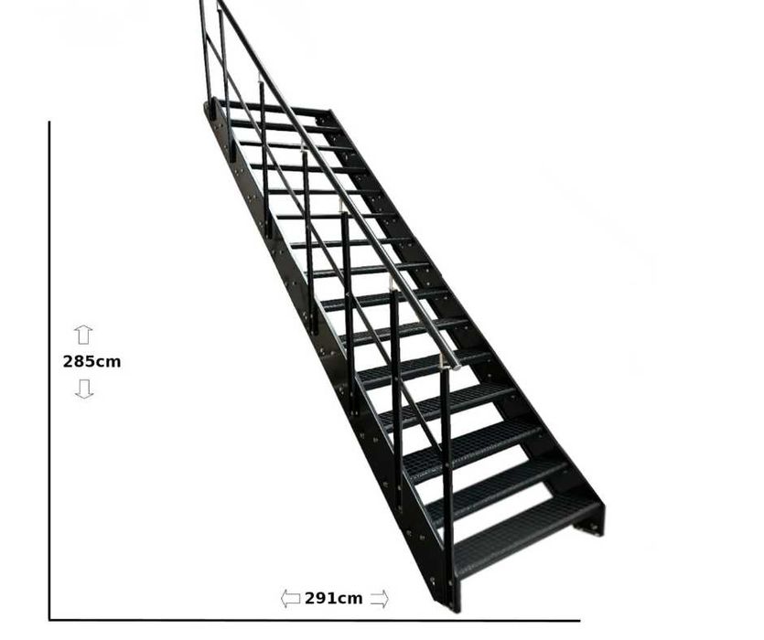 Метално стълбище 15 стъпала | Външни стълби | Поцинковано