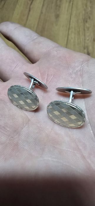 Butoni argint vechi aurit