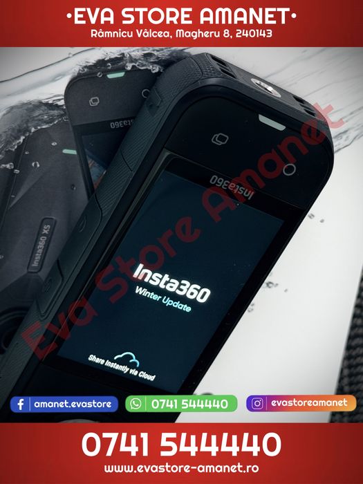 Insta360 X5 8K 360 Action Cam Dual 1/1.28” sensors Stabilizare FlowState Rezistență la apă