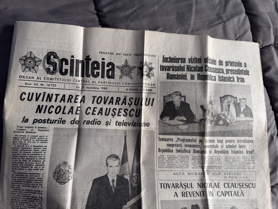 Ziar „Scînteia” – 21 decembrie 1989