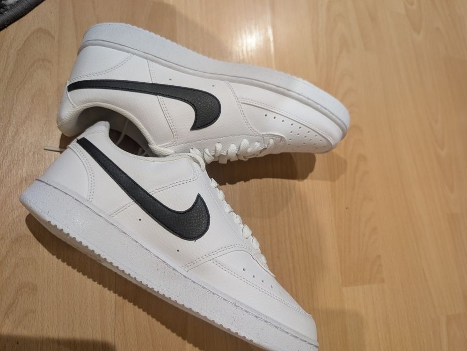 Nike Court Vision Low Next Nature, Alb, Negru
