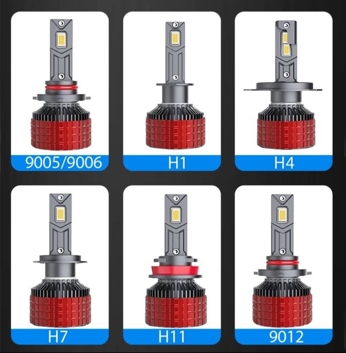 Set Becuri Led H1 H4 H7 H8 H9 H11 HB3 HB4 HIR2 9012 800W 80000LM 6500k