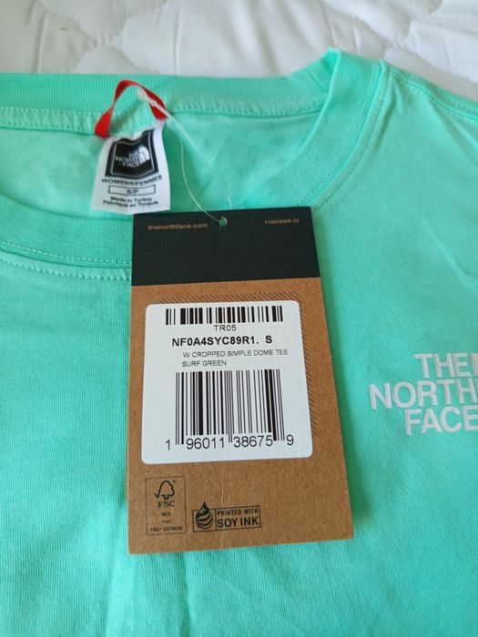 Дамска тениска The North Face в ментово зелено С оригинална с етикета