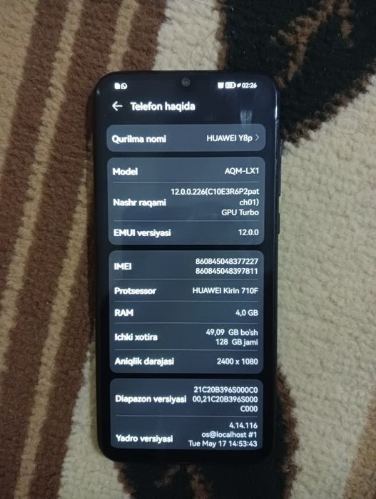 Huawei Y8p — 128/4+2 gb
