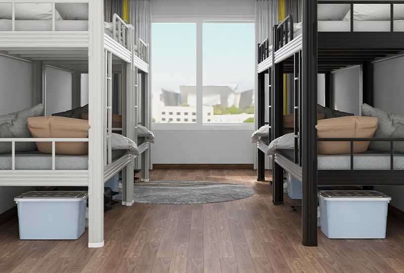 Mustahkam metall krovat, yuqori yuk ko‘tarish qobiliyati 500 kg