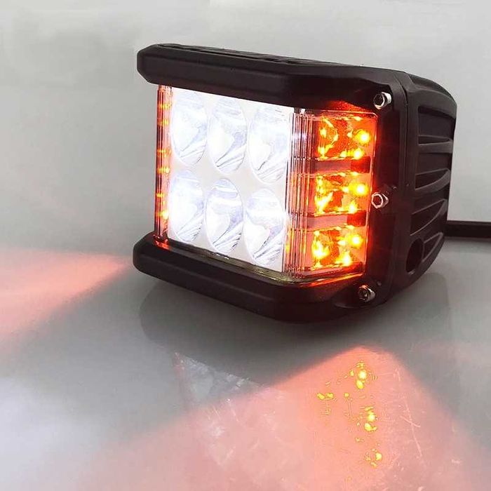 ХАЛОГЕН -LED BAR-36W бял/оранжев -блиц светлина 10см.