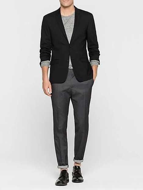 Sacou blazer slim 50 L premium Calvin Klein lana moale negru