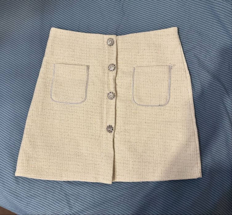 Мини юбка твидовая