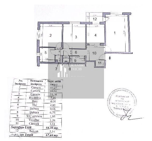 Apartament 3 camere decomandat -10 minute de metrou Aparatorii Patriei