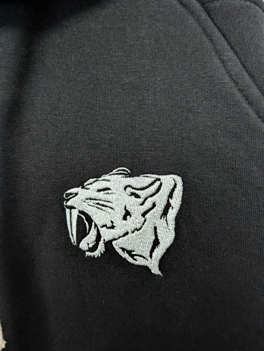 Hanorac Smilodox L, negru, logo mare, fitness, streetwear premium