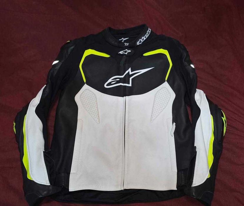 Кожено яке ALPINESTARS GP PRO black/yellow