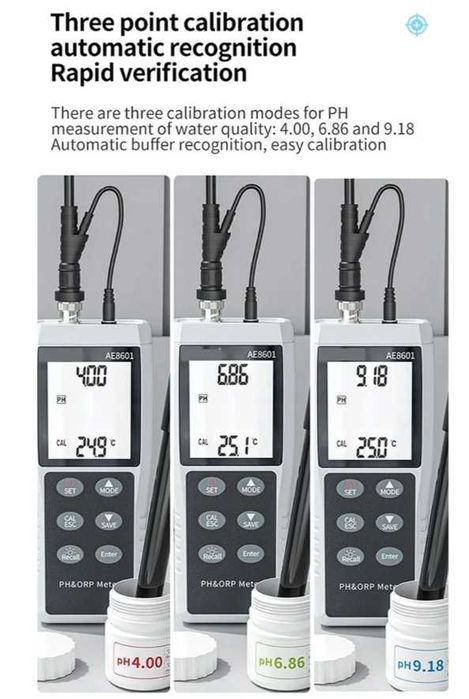 Портативный pH-метр Azovtes AE8601 - Тестер воды и кислотности