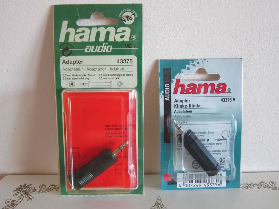 Adaptor Audio Stereo Hama fabricat Germania 2 bucati noi
