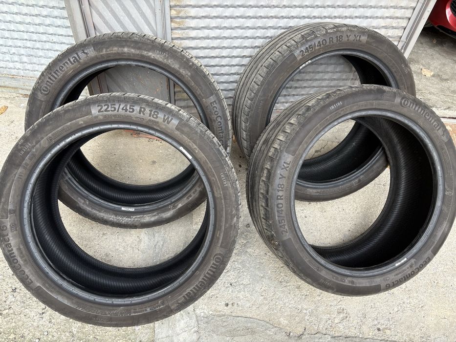 4 броя Континентал летни 24г. Предни 225/45/18 Задни 245/40/18