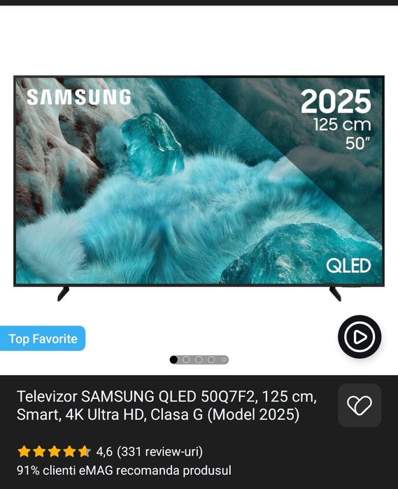 Televizor SAMSUNG QLED 125 cm 4k ultra HD