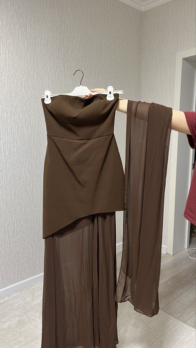 Коричневое платье 38/М