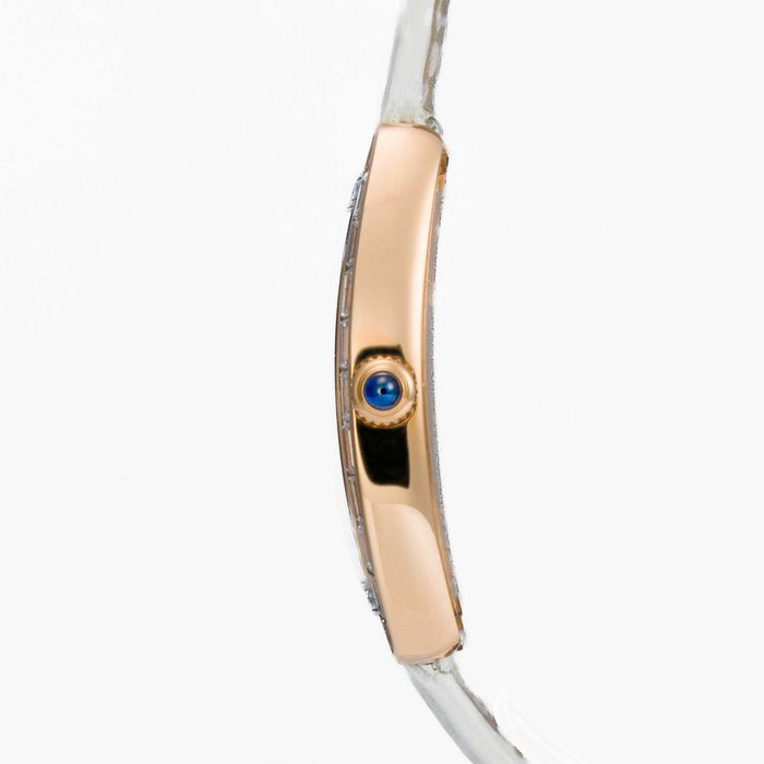Franck Muller Cintree Curvex 18K Rose Gold Baguette Diamond 1752 QZ D BAG5N
