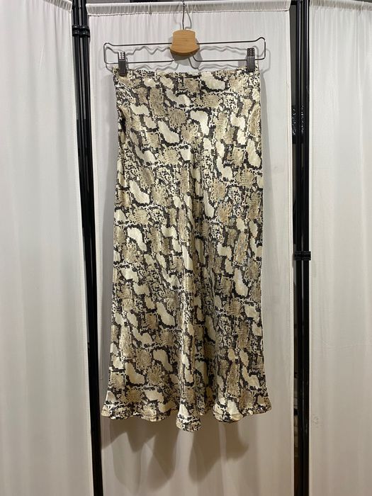 Миди пола от сатен H&M със змийски принт