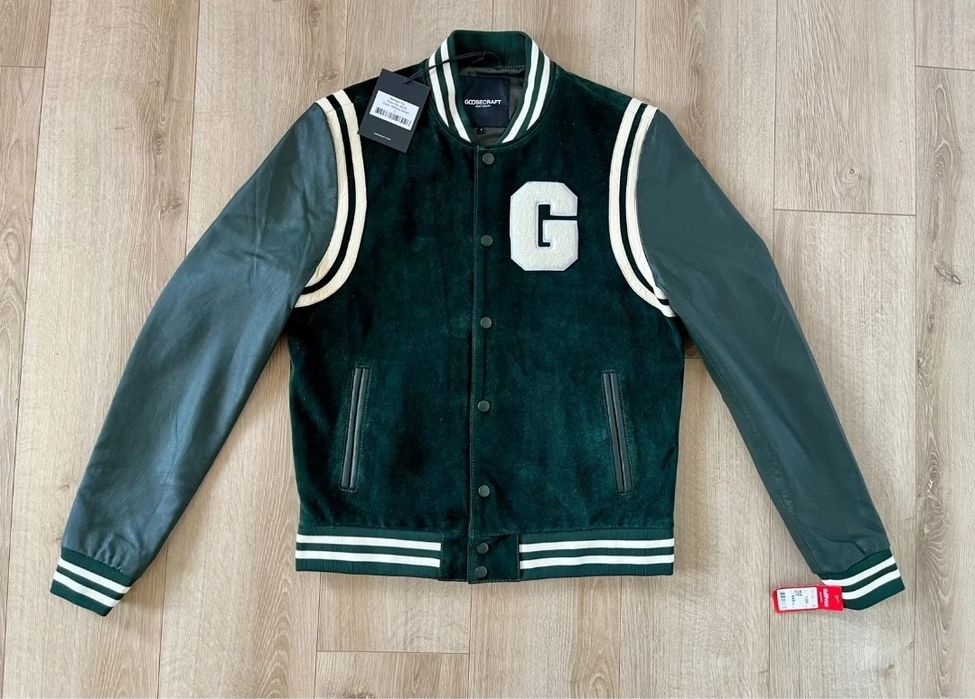 Jacheta piele verde Goosecraft S