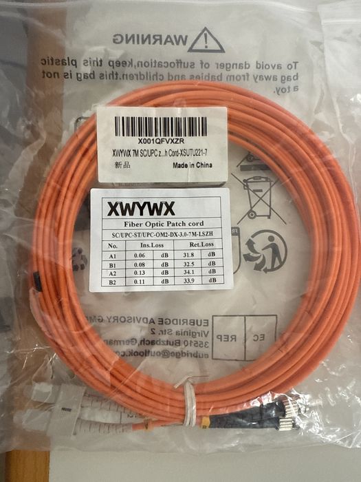 Cablu patch fibră optică 7m OM2/OM4 DX LSZH 3.0mm,duplex,LC FC SC ST