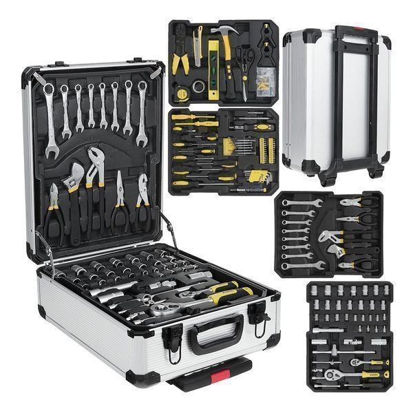 Алуминиев куфар на колелца, оборудван с 187 части