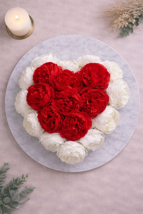 Aranjament flori în formă de inimă – cadou Valentine’s Day