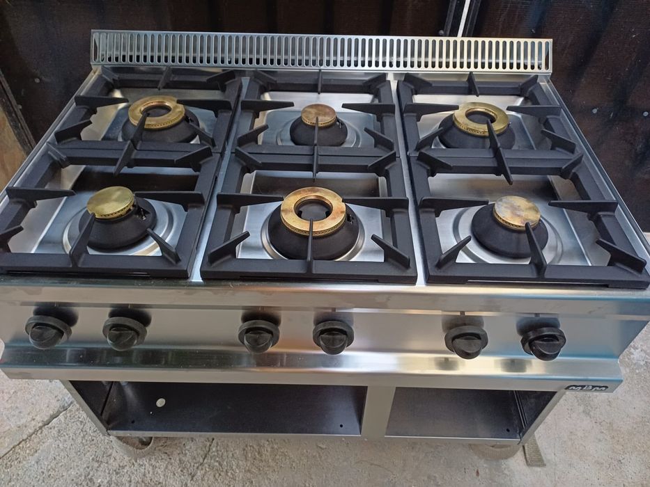 Aragaz 6 ochiuri profesional inox MBM stare perfecta