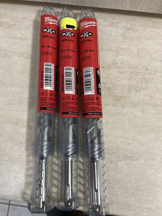 Burghie Milwaukee MX4 20x250mm si 22x250mm Noi Italia cu 4 Pastile