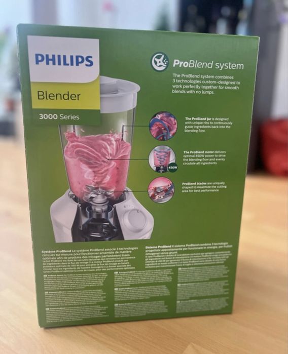 Blender Philips ,Seria 3000, capacitate maxima 2L, 2viteze , nou sigilat