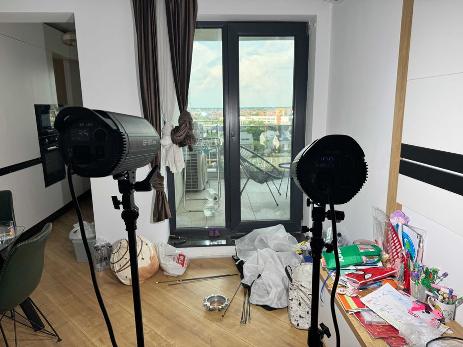 2x Lampă LED video Jinbei EF-150 – 150W COB, montură Bowens, cu telecomandă
