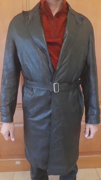 Haină lungă de piele, bărbați,  mărimea 50