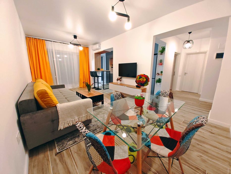 Apartament 2 camere nou| Ambiance Residence Nord București | Complet mobilat, modern utilat, balcon mare, AC si incalzire in pardoseala, parcare