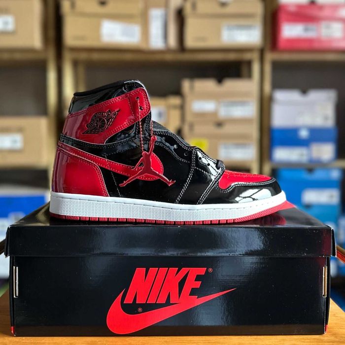 #SUMMER SALE# Nike Air Jordan 1 High Patent Bred - Livrare Verificare - Predare Personala