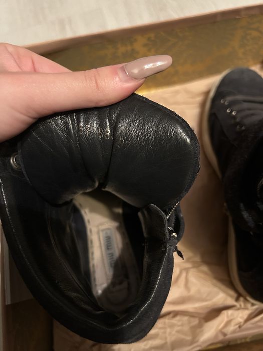 miu miu suede wedge sneakers